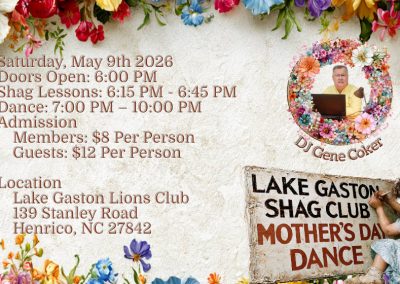 2026 Lake Gaston Shag Club Mother's Day Dance