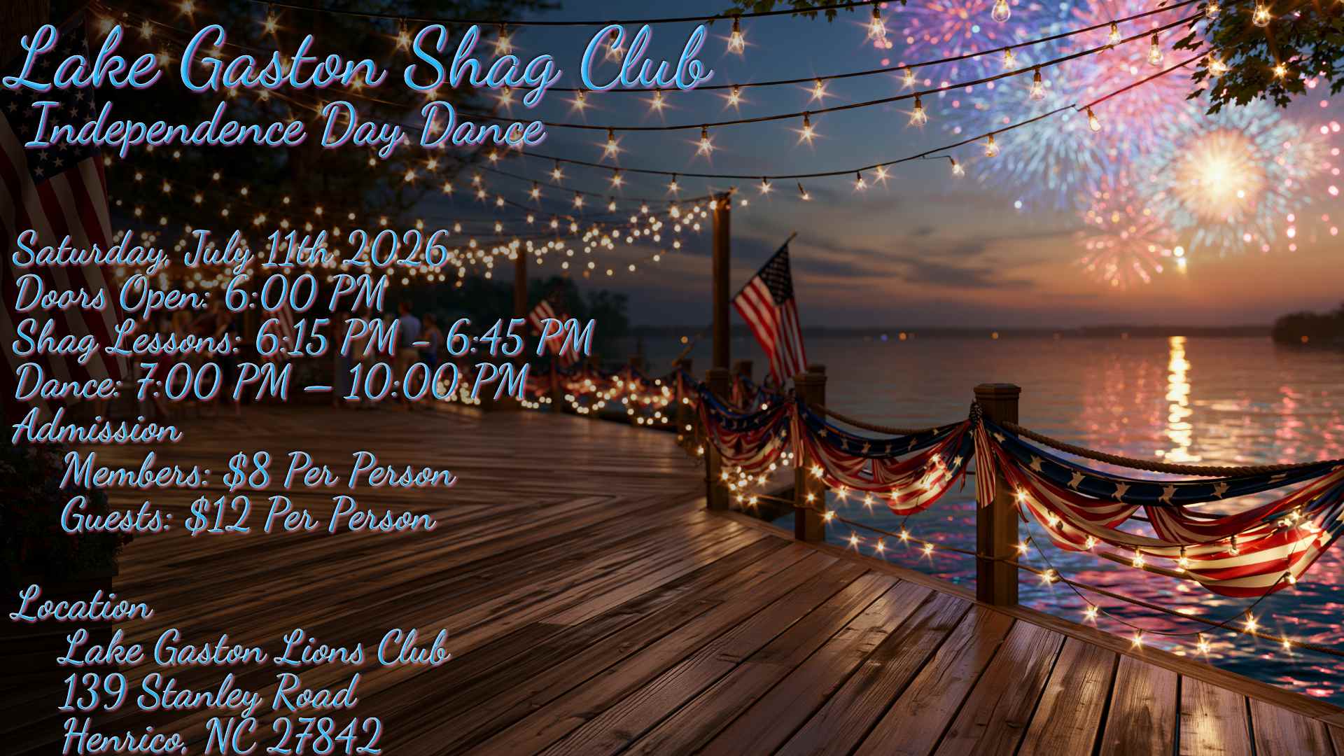 Lake Gaston Shag Club Independence Day Dance