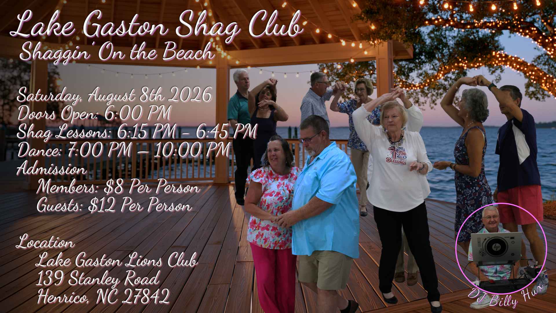 Lake Gaston Shag Club August 2026 Dance